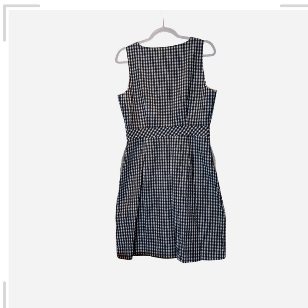 J. Crew Navy and White Gingham Midi Dress - Picture 12 of 14